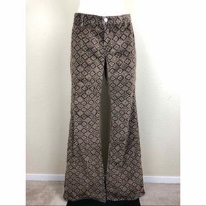 Lucky Brand Velvet Printed Flare Pants Plain Jane